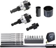 mkc 21pcs hole saw mandrel quick change arbor set 1-9/16-inch to 8-3/8-inch diameter with with 3pcs arbor logo