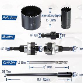 img 3 attached to MKC 21PCS Hole Saw Mandrel Quick Change Arbor Set 1-9/16-Inch To 8-3/8-Inch Diameter With With 3PCS Arbor