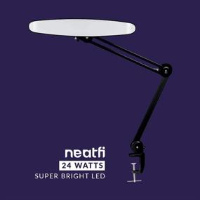 img 3 attached to ✨ Neatfi XL 2,200 Lumens LED Task Lamp with Clamp: Super Bright 24W Desk Lamp, Dimmable & Eye-Caring Table Clamp LED Light (Black)