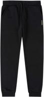 👖 alaviking boys' brushed sweatpants: comfortable drawstring elastic clothing logo