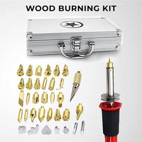 img 2 attached to 🔥 Профессиональный набор для пирографии Wood Burning Kit, 101 предмет, со сверлильной температурой паяльной ручкой для выжигания, резьбы, пайки и самостоятельных проектов по пирографии.