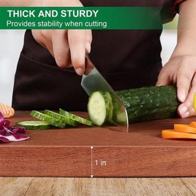 img 2 attached to SEMORK X-Large Thick Butcher Cutting Board with Handle & Sharpener - Best 🔪 Block for Meat, Vegetable, and Fruit - Hardwood Kitchen Cutting Board for Mother's Day Gift