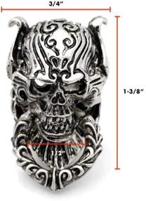 img 3 attached to 🔩 CRAFTMEMORE 2pcs Skull Conchos - Screw Back Leather Crafting Devil Ghost Skull Concho - Decorative Key Ring Wallet Joint Connector CHS11 (Silver)