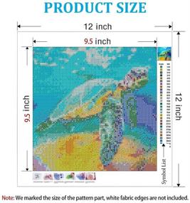 img 2 attached to 🐢 Красочный набор для росписи бриллиантами морской черепахи для взрослых, детей и начинающих - набор для творчества Offito DIY 5D с бриллиантовым искусством - идеально подходит для украшения дома и в подарок (12x12 дюймов)