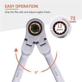 img 2 attached to 🔧 Набор гаечных ключей Orion Motor Tech 6-Piece Metric Extra Long Gear Ratcheting с гибкой головкой, размеры 8 мм-19 мм, XL удлиненная ручка - 6 шт. и 12 размеров