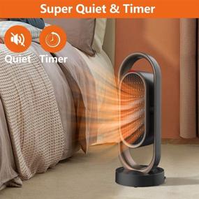 img 1 attached to Fit Choice DH-QN08 1500W Oscillating Space Heater - Fast Heating within 2s - PTC Heating Technology - Tower Ceramic Heater with Overheat Protection, Tip Over Protection - 3 Timers &amp; 3 Heating Temperatures - Remote Control - Perfect for Office and Home (Black)