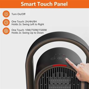 img 2 attached to Fit Choice DH-QN08 1500W Oscillating Space Heater - Fast Heating within 2s - PTC Heating Technology - Tower Ceramic Heater with Overheat Protection, Tip Over Protection - 3 Timers &amp; 3 Heating Temperatures - Remote Control - Perfect for Office and Home (Black)