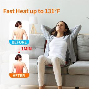 img 2 attached to 💆 Fast Heat Vibrating Massager Seat Cushion: 8 Nodes for Stress Relief & Fatigue Release. Back Massager Chair Pad