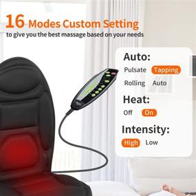 img 1 attached to 💆 Fast Heat Vibrating Massager Seat Cushion: 8 Nodes for Stress Relief & Fatigue Release. Back Massager Chair Pad