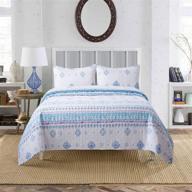 🌼 soul & lane morning glory 100% cotton watercolor quilt set - queen with 2 shams, modern bedspread logo