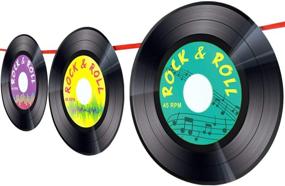 img 1 attached to 🎵 30-Piece 1950's Rock and Roll Music Party Record Cutouts – Double-Sided Decoration, 7 Inches