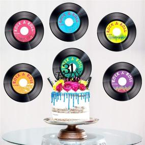img 2 attached to 🎵 30-Piece 1950's Rock and Roll Music Party Record Cutouts – Double-Sided Decoration, 7 Inches