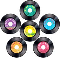 🎵 30-piece 1950's rock and roll music party record cutouts – double-sided decoration, 7 inches logo