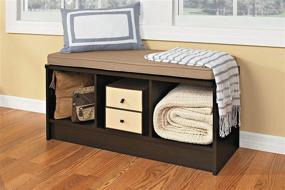 img 2 attached to 🏷️ ClosetMaid 1570 Espresso 3-Cube Storage Bench: Enhance Your Organization