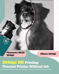 img 2 attached to 🖨️ Phomemo M02S 304dpi Mini Pocket Printer: Bluetooth Thermal Photo Printer for Printing Photos, Journal Planning, Home Organization, Art with 53mm, 25mm & 15mm Paper - DarkGreen