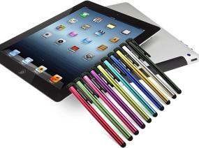 img 2 attached to 🖊️ 10pcs Mixed Colors Metal Stylus Touch Screen Pen | Compatible with Apple iPhone 4, 4S, 5, 5S, 5C, 6, 6 Plus, iPad, Galaxy Tablet, Smartphone, PDA