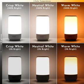 img 3 attached to 💡 Grey LED Table Lamp by HUGOAI - Dimmable Whites, Vibrant RGB Colors, Memory Function, No Flicker - Perfect Nightstand Lamp for Bedrooms