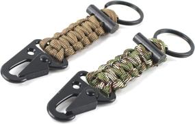 img 2 attached to DETUCK Paracord Keychain Carabiner 2PCS Pack: Ultimate Survival with Fire Starter