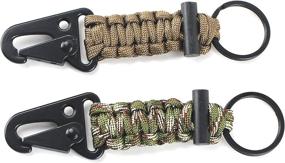 img 1 attached to DETUCK Paracord Keychain Carabiner 2PCS Pack: Ultimate Survival with Fire Starter