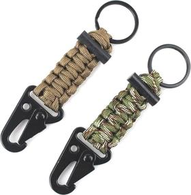 img 3 attached to DETUCK Paracord Keychain Carabiner 2PCS Pack: Ultimate Survival with Fire Starter