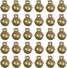 img 4 attached to 🔔 30 Pack Antique Gold Bells Tibetan Brass Bells Vintage Indian Bells Charms Pendants for Pet Bell Dog Collar Bells Crafting Home Door Decor by AUEAR