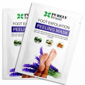 img 3 attached to 2-Pack Foot Peel Mask for Dry Cracked Feet - Remove Dead Skin, Calluses & Repair Rough Heels - Original Foot Peeling Exfoliation Treatment Mask by Purely Brand