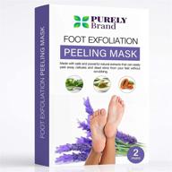 2-pack foot peel mask for dry cracked feet - remove dead skin, calluses & repair rough heels - original foot peeling exfoliation treatment mask by purely brand logo