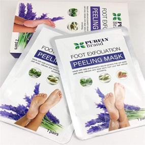 img 2 attached to 2-Pack Foot Peel Mask for Dry Cracked Feet - Remove Dead Skin, Calluses & Repair Rough Heels - Original Foot Peeling Exfoliation Treatment Mask by Purely Brand