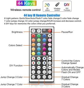 img 1 attached to 25ft LED Strip Lights with 44 Key Remote Control - Multicolored RGB SMD5050 LED Lights for Bedroom, Room, TV - DIY Decor - 12V Color Changing LED Light Strip (Indoor Use Only)