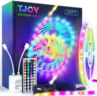 25ft led strip lights with 44 key remote control - multicolored rgb smd5050 led lights for bedroom, room, tv - diy decor - 12v color changing led light strip (indoor use only) логотип