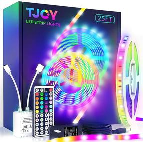 img 4 attached to 25ft LED Strip Lights with 44 Key Remote Control - Multicolored RGB SMD5050 LED Lights for Bedroom, Room, TV - DIY Decor - 12V Color Changing LED Light Strip (Indoor Use Only)