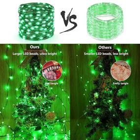 img 3 attached to 72.17ft Green Christmas Lights, 200 LED Christmas Tree Lights, 8 Modes String Lights Outdoor Waterproof, Green Wire Xmas Twinkle Lights Connectable for Xmas Halloween Tree Party Home