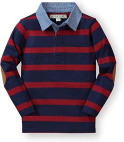 img 4 attached to Shop Now: Hope Henry Sleeve Rugby 👕 Shirt for Boys - Tops, Tees & Shirts