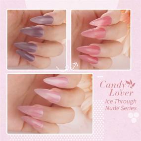 img 2 attached to 💅 Набор геля для ногтей Ultimate Jelly Translucent: 6 нюдовых оттенков + базовое и верхнее покрытие, летний набор UV LED - идеально подходит для домашнего маникюра, осенний подарочный набор 6 мл, коллекция Candy Lover