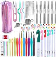 all-in-one crochet and knitting set: 87 pcs ergonomic crochet hooks, soft grip handles, aluminum hooks, large-eye needles, stitch markers, and extra long knitting needles for diy crafts logo