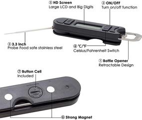 img 1 attached to 🌡️ Ultimate Household Thermometer Set: Indoor Digital Temperature Hygrometer, Pocket Foldable Probe Meat Thermometer, & Laser Infrared Thermometer Gun
