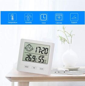 img 4 attached to 🌡️ Ultimate Household Thermometer Set: Indoor Digital Temperature Hygrometer, Pocket Foldable Probe Meat Thermometer, & Laser Infrared Thermometer Gun