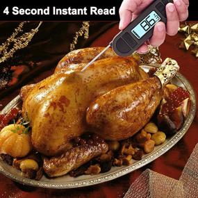 img 3 attached to 🌡️ Ultimate Household Thermometer Set: Indoor Digital Temperature Hygrometer, Pocket Foldable Probe Meat Thermometer, & Laser Infrared Thermometer Gun