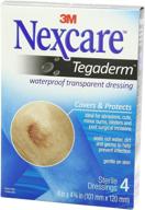 🩹 nexcare tegaderm transparent dressings - 4" x 4.75" - 4 each (2 pack) логотип