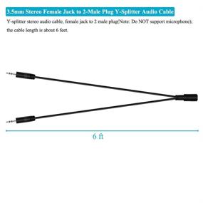 img 1 attached to Fancasee аудиокабель 6 футов - 3,5 мм стерео разъем (женский) к двум разъемам (мужским) разветвитель для колонок