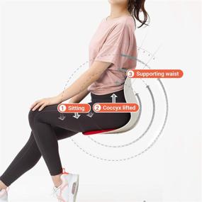 img 3 attached to 🪑 Curble Chair Wide Cushion (15x12.4x12.4), Back Support, Posture Corrector & Lumbar Support - Black, for Lower Back Pain