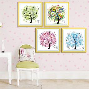 img 3 attached to 🍁 DIY Handmade Cross-Stitch Set: Dream Tree Scenery Patterns - Embroidery for Four Seasons, Rich Tree Designs - Home Decoration (49 x 49 cm) - Autumn