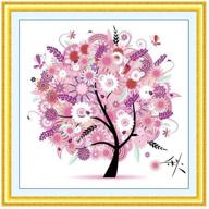 🍁 diy handmade cross-stitch set: dream tree scenery patterns - embroidery for four seasons, rich tree designs - home decoration (49 x 49 cm) - autumn logo