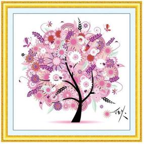 img 4 attached to 🍁 DIY Handmade Cross-Stitch Set: Dream Tree Scenery Patterns - Embroidery for Four Seasons, Rich Tree Designs - Home Decoration (49 x 49 cm) - Autumn