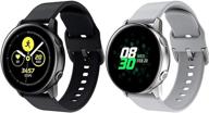 🕒 minggo band - совместим с samsung galaxy watch active/active2 40мм/44мм - запасная силиконовая спортивная повязка для запястья - galaxy watch 42 мм/gear s2 classic/gear sport smart watch - черный/серый логотип