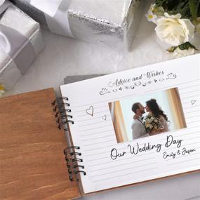 img 2 attached to 📔 Creawoo 11’’ Mr & Mrs Wooden Guest Book Album Keepsake for Wedding Anniversary Birthday with 120 Blank Pages, Accommodating at Least 240 Photos - White Paper, SEO-Enhanced