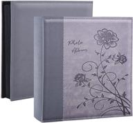 📸 artmag extra large capacity 4x6 photo album - holds 500 horizontal and vertical photos - wedding and family memories - leather cover (grey) logo