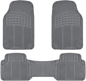 img 3 attached to 🚗 BDK MT783PLUS ProLiner Original Heavy-Duty Front &amp; Rear Rubber Floor Mats, Gray, 3 Piece Set (1 Pack)