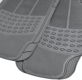 img 2 attached to 🚗 BDK MT783PLUS ProLiner Original Heavy-Duty Front &amp; Rear Rubber Floor Mats, Gray, 3 Piece Set (1 Pack)