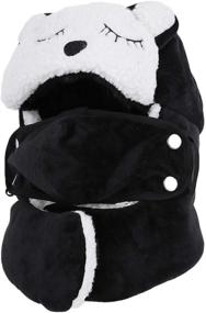 img 3 attached to 🧢 Windproof Girls' Accessories: Cartoon Trapper Ushanka Aviator